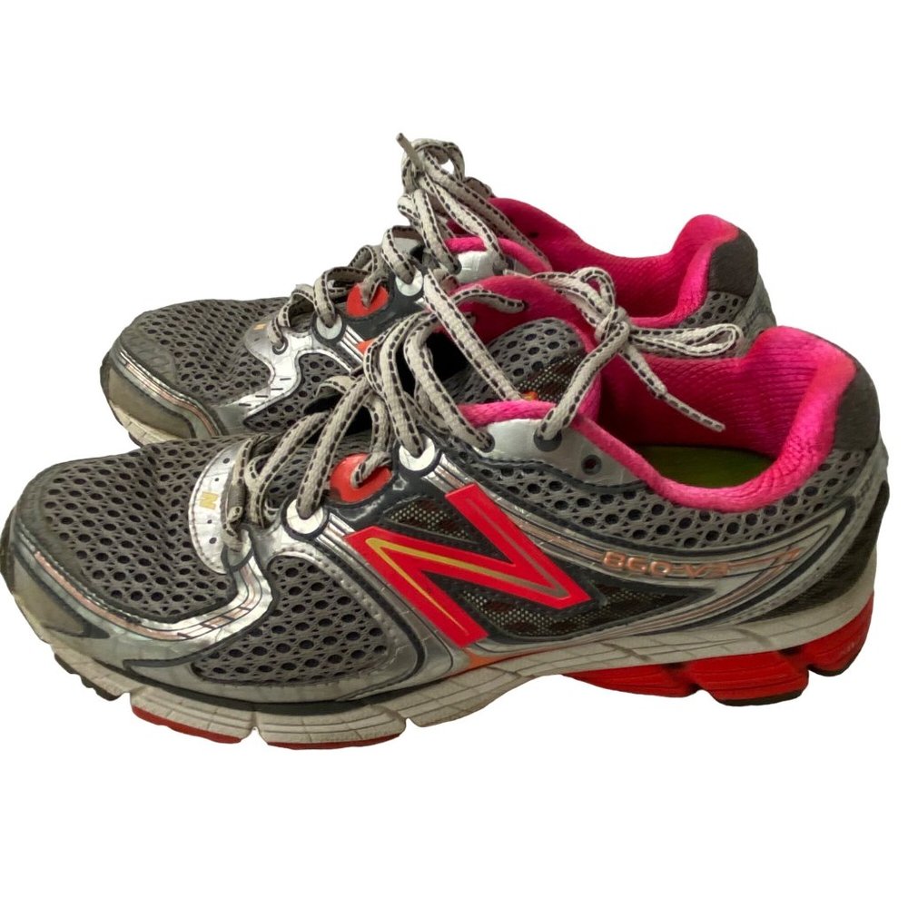 New Balance 860v3 Womens 10.5 B‎ Grey Pink Silver Running Shoes W860SP3